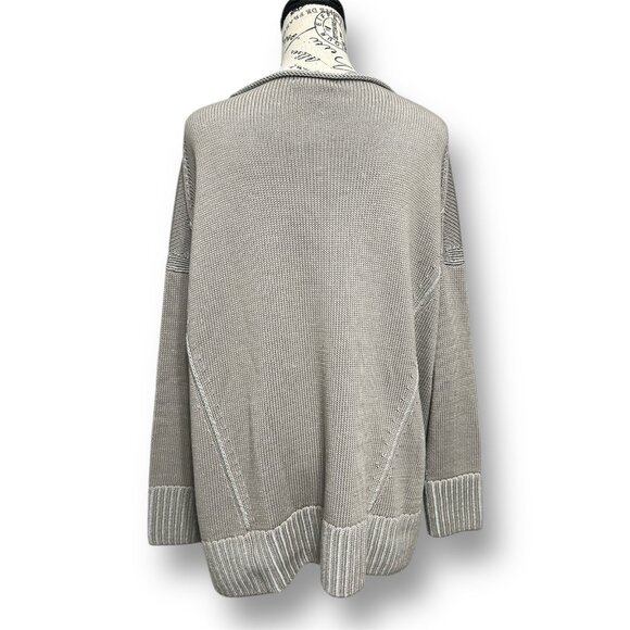 Lafayette 148 Jute Dove Cotton Silk Sweater Boxy Knit Academia Minimalist Sz L - Picture 10 of 13